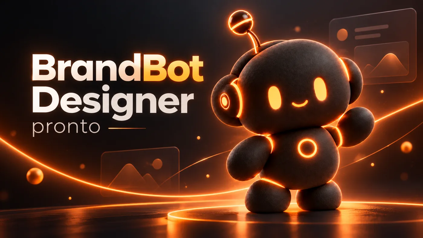 BrandBot Designer, un pequeño robot con luces naranjas